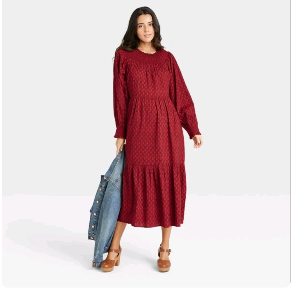 Women's Balloon Long Sleeve Tiered Dress - Universal Thread